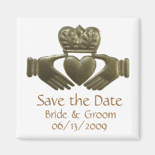 Aimant Gold Irish Claddagh - enregistrer la date