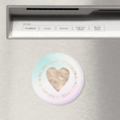 Aimant Gold Kindness Love Peace Heart Aqua Pink Tie Dye (In Situ (Lave-vaisselle))