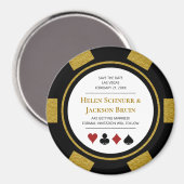Aimant Gold Las Vegas Mariage Enregistrer La Date Poker C (Recto/Verso)