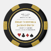 Aimant Gold Las Vegas Mariage Enregistrer La Date Poker C (Devant)