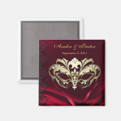 Aimant Gold Masquerade Rouge Enregistrer l'aimant Date (Recto/Verso)