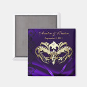 Aimant Gold Masquerade violet Enregistrer l'aimant de dat (Recto/Verso)