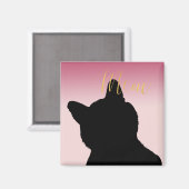 Aimant Gold Meow Kitty blush pink ombre (Recto/Verso)