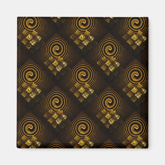 Aimant Gold Modern Boho Elegant Abstract Art Pattern #502 (Devant)