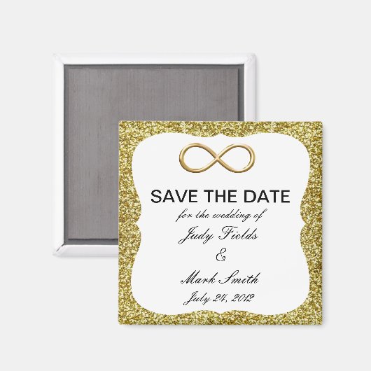 Aimant Gold Parties scintillant Gold Infinity Enregistrer (Recto/Verso)