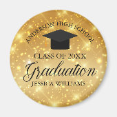 Aimant Gold Sparkle Graduation Chic Custom 2024 Keepsaké (Devant)