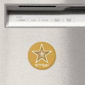 Aimant "Gold" Star frigo 'STAR!' en or rond (In Situ (Lave-vaisselle))
