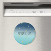 Aimant Gold Stars Aqua Blue Ombre devis personnalisé (In Situ (Lave-vaisselle))