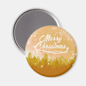 Aimant Gold White paisible Forêt de neige Joyeux Noël (Recto/Verso)