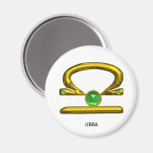 AIMANT GOLD ZODIAC ANNIVERSAIRE SIGNE LIBRA (Recto/Verso)