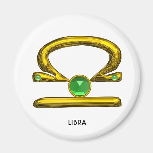 AIMANT GOLD ZODIAC ANNIVERSAIRE SIGNE LIBRA (Devant)
