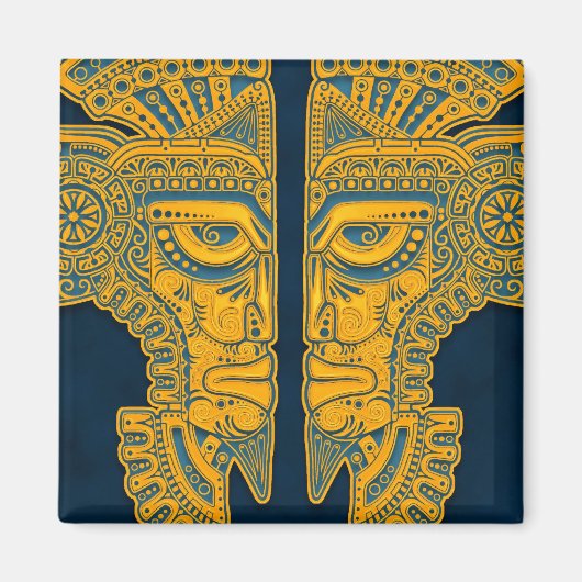 Aimant Golden Blue Aztec Twins (Devant)