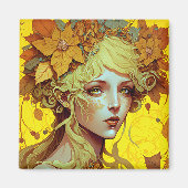 Aimant Golden Elf Fairy Fae Fantasy Art (Devant)