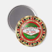 Aimant Golden Joyeux Noël Las Vegas Style (Recto/Verso)