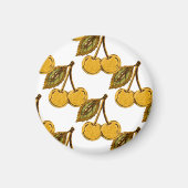Aimant Golden Metallic Cherries Pattern (Devant)