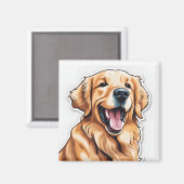 Aimant Golden Retriever (Recto/Verso)