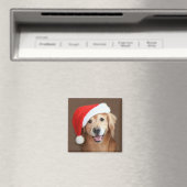 Aimant Golden Retriever Avec Santa Hat (In Situ (Lave-vaisselle))