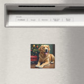 Aimant Golden Retriever by the Toy Train Christmas (In Situ (Lave-vaisselle))