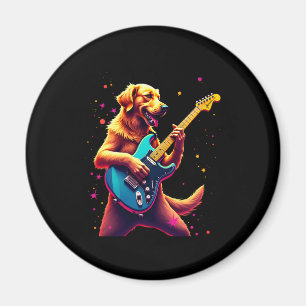 Aimant Golden Retriever chien Jouer Electric Guitar Rock