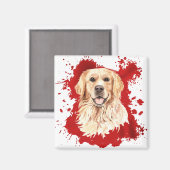 Aimant Golden Retriever Chien rouge Abstrait (Recto/Verso)
