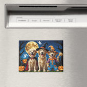 Aimant Golden Retriever Chiens Citrouille Halloween Funny (In Situ (Lave-vaisselle))
