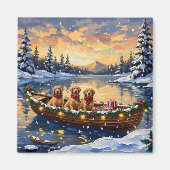 Aimant Golden Retriever Christmas Boat Holiday (Devant)