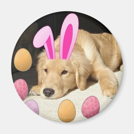 Aimant Golden Retriever de Pâques (Devant)