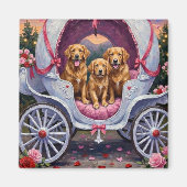 Aimant Golden Retriever Dog Valentine's Day (Devant)