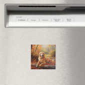 Aimant Golden Retriever en automne Leaves automne Inspire (In Situ (Lave-vaisselle))
