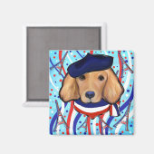 Aimant Golden Retriever français (Recto/Verso)