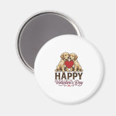 Aimant Golden Retriever Joyeuse Saint-Valentin (Recto/Verso)