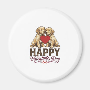 Aimant Golden Retriever Joyeuse Saint-Valentin