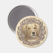 Aimant Golden Retriever Orné (Recto/Verso)