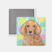 Aimant Golden Retriever Pâques (Recto/Verso)
