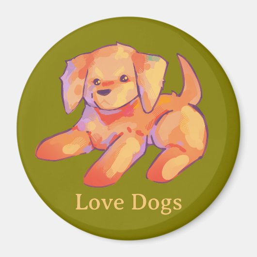 Aimant Golden retriever, puppy (Devant)