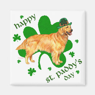 Aimant Golden Retriever St Paddy's Day