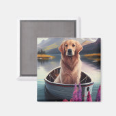 Aimant Golden Retriever sur une pagaie : une aventure Pit (Recto/Verso)