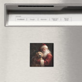 Aimant Golden Retriever with Santa Clause Christmas (In Situ (Lave-vaisselle))