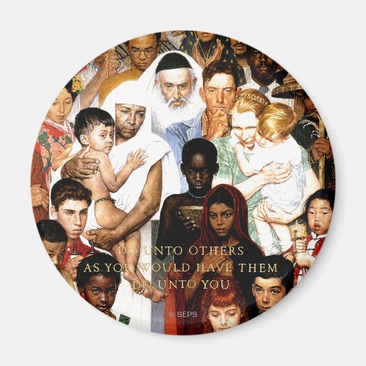 Aimant Golden Rule (Do to other) par Norman Rockwell (Devant)