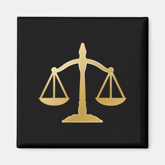 Aimant Golden Scales of Justice Law Theme (Devant)