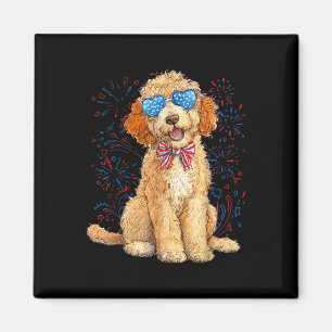 Aimant Goldendoodle 14 Juillet Patriotique Doodle Doré D