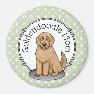 Aimant Goldendoodle Mom Doodle Mom (rouge doré)