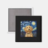 Aimant Goldendoodle Van Gogh Starry Nuit étoilée (Recto/Verso)