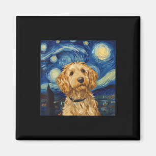 Aimant Goldendoodle Van Gogh Starry Nuit étoilée