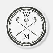 Aimant Golf avec monogramme personnalisé (Devant)