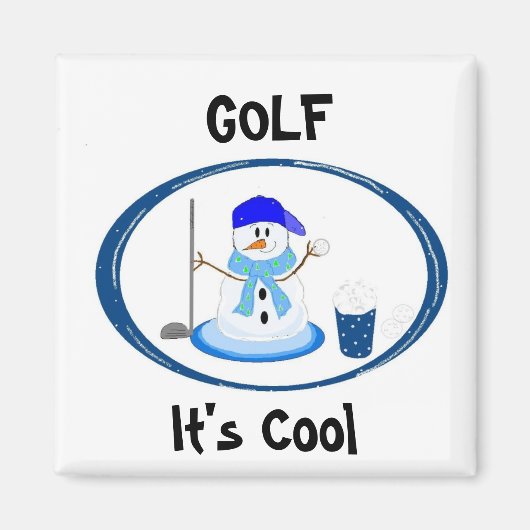 Aimant Golf - Bonhomme de neige (Devant)