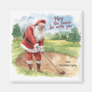 Aimant Golf Christmas Père Noël Que le terrain soit avec