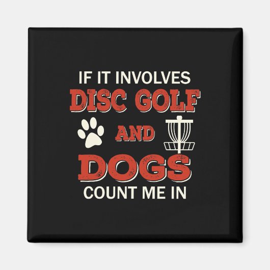 Aimant Golf de disque et chiens drôles Comptez sur moi Sp (Devant)