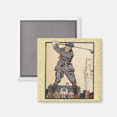Aimant Golf Golfer Vintage Golf antique (Recto/Verso)