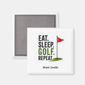 Aimant Golf Manger Dormir Golf Répéter (Recto/Verso)